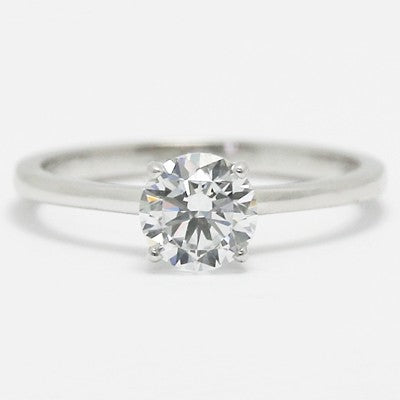 Designed Solitaire Setting Engagement Ring 14k White Gold MER-K02