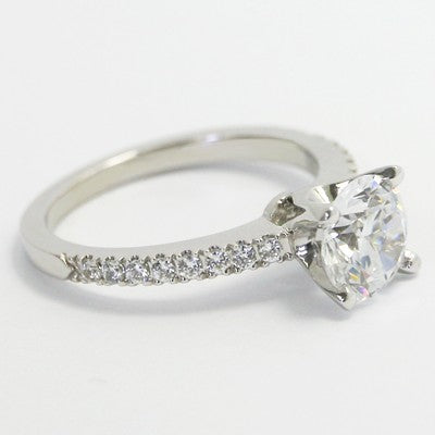 Designer Inspired Classic Setting 14k White Gold E93916