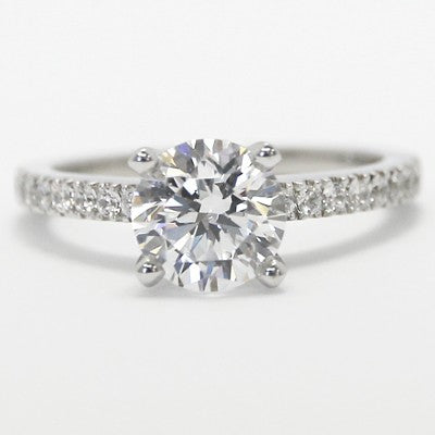 Designer Inspired Classic Setting 14k White Gold E93916