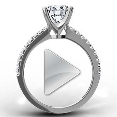 Designer Inspired Classic Setting 14k White Gold