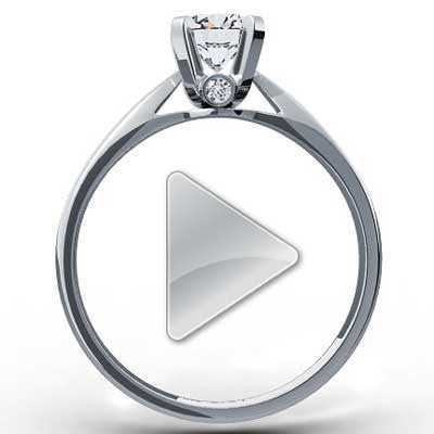 Surprise Diamond Solitaire Ring 14k White Gold E93124