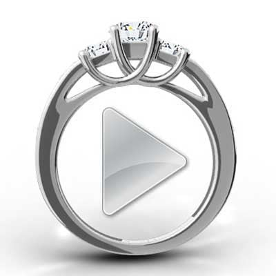 Diamond Ring With Bead Set Diamonds 14k White Gold