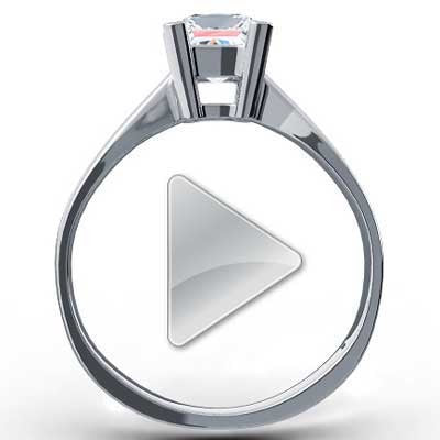 Double Gallery Tapered Engagement Ring 14k White Gold E93241