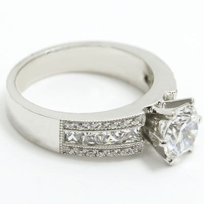 E93629 Mix of Princess and Round Cut Diamonds Engagement Ring 14k White Gold.jpg