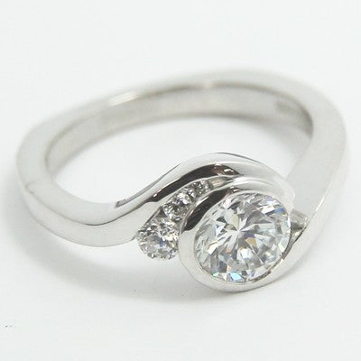 Euro Shank Swirl Style Engagement Ring 14k White Gold E94364