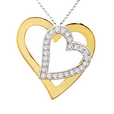 Pendant 14k White & Yellow Gold F9261