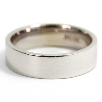 6mm Flat Wedding Band 10k White Gold