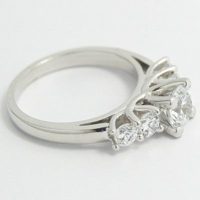 Four Stone Cross Prong Engagement Ring 14k White Gold E93674