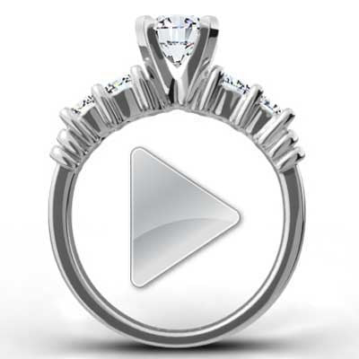 Four Stone Diamond Setting 14k White Gold E93379