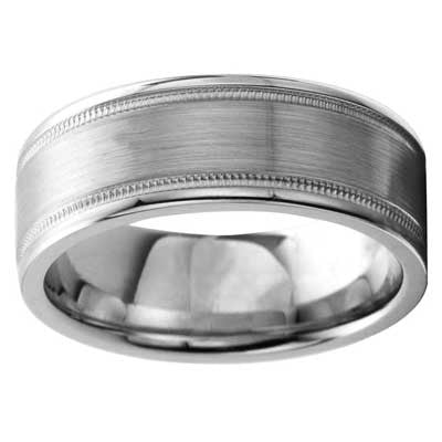 W93919-8 Wedding Band 10k White Gold-8mm