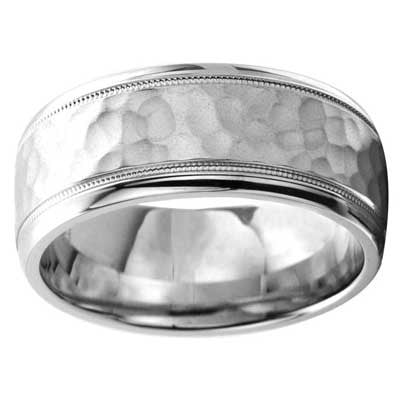 W93920-8 Wedding Band 10k White Gold 8mm