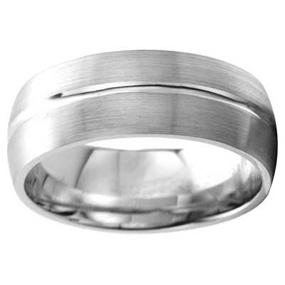 W93924-8  Wedding Band 10k White Gold-8mm