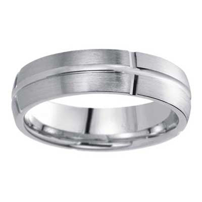 W93962-6 Wedding Band 10k White Gold 6mm
