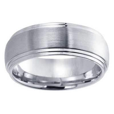 W94907-8  Wedding Band 10k White Gold-8mm