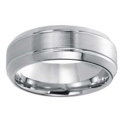 W94908-8 Wedding Band 10k White Gold 8mm