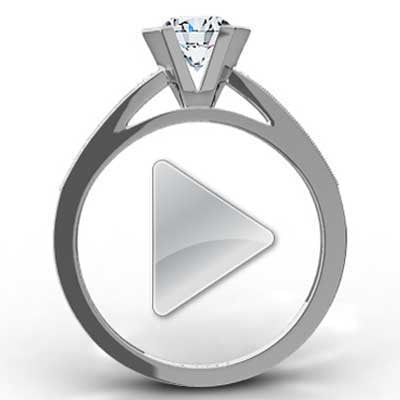 Half Bezel Diamond Engagement Setting 14k White Gold