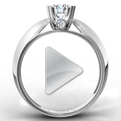 Knife Edge Double Claw Designer Ring 14k White Gold E93245