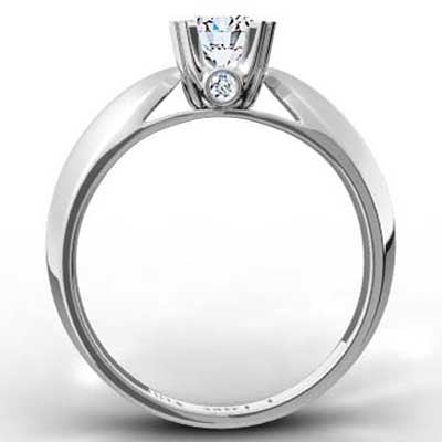 Knife Edge Double Claw Designer Ring 14k White Gold