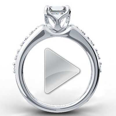 Lotus Engagement Ring Setting 14k White Gold ER1031