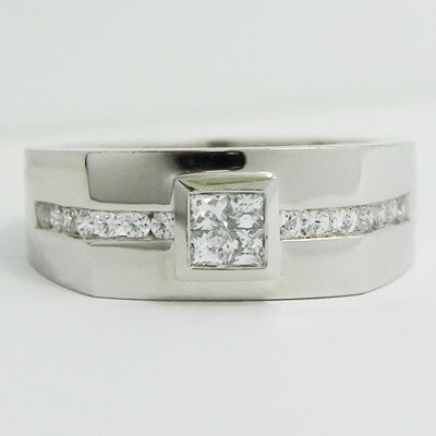 G93970  Men's Diamond Ring 14k White Gold