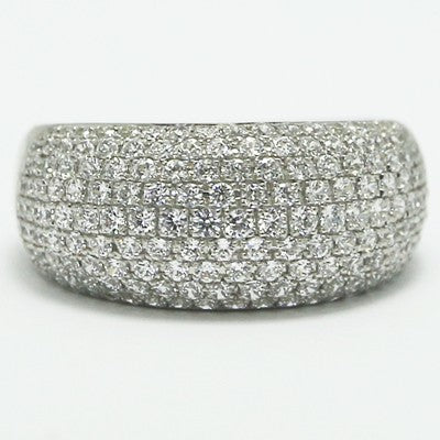 Micro Pave Cocktail Silver Ring