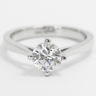 E93861-North South East West Solitaire Ring Setting 14k White Gold