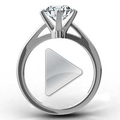 North South East West Solitaire Ring Setting 14k White Gold E93861