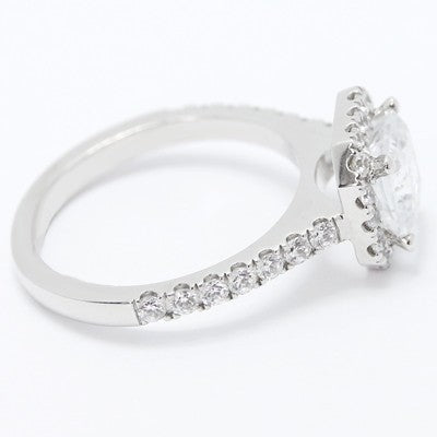 Octagon Shape Halo for Princess Cut Diamond 14k White Gold