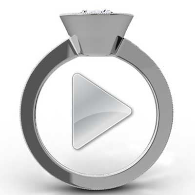 Pave Set Halo Style Diamond Engagement Ring 14k White Gold E93611