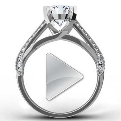 Pave Style Engagement Setting 14k White Gold E93518