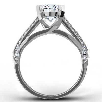 Pave Style Engagement Setting 14k White Gold E93518