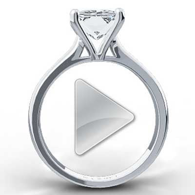 Radiant Cut Solitaire Ring 14k White Gold