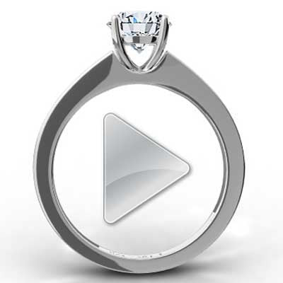 Raised Four Claw Engagement Ring 14k White Gold top