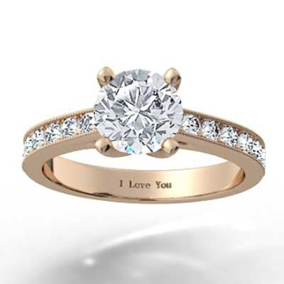 Channel Set Engagement Ring 14k Rose Gold E93312R-1