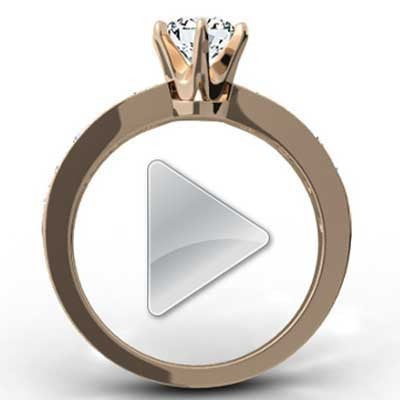 Classic Six Prong & Bead Set Channels 14k Rose Gold