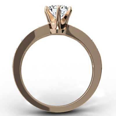 Classic Six Prong & Bead Set Channels 14k Rose Gold E93623R