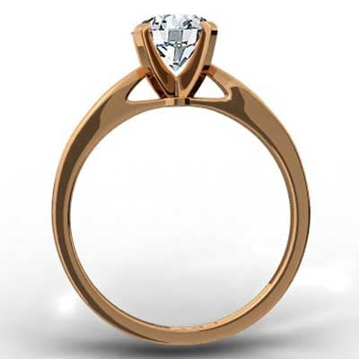 Classic Tapered Diamond Ring 14k Rose Gold