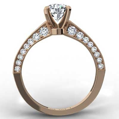 Micro Pave Engagement Ring 14k Rose Gold