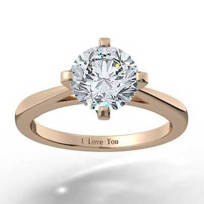North South East West Solitaire Engagement Ring Setting 14k Rose Gold E93861R
