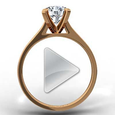 Slim Band Engagement Ring Setting 14k Rose Gold E92129R