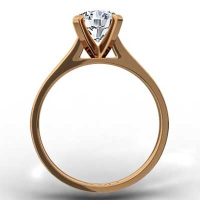 Slim Band Engagement Ring Setting 14k Rose Gold E92129R