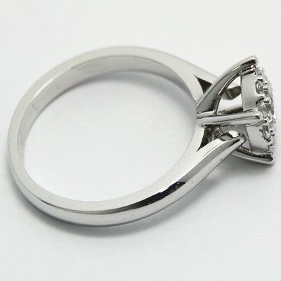 Round Brilliant Illusion Setting Halo Style Solitaire Ring 14k White Gold E94225