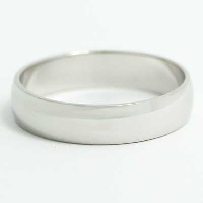 RDW5M  5mm Rounded Wedding Band 10k White Gold