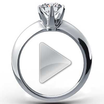 Six Prong Knife Edge Diamond Ring 14k White Gold E93239