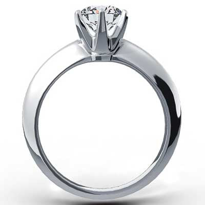 Six Prong Knife Edge Diamond Setting 14k White Gold