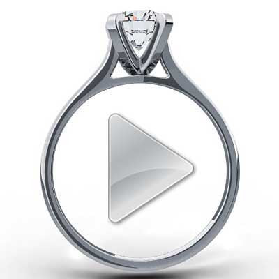 Slim Band Engagement Ring Setting 14k White Gold E92129