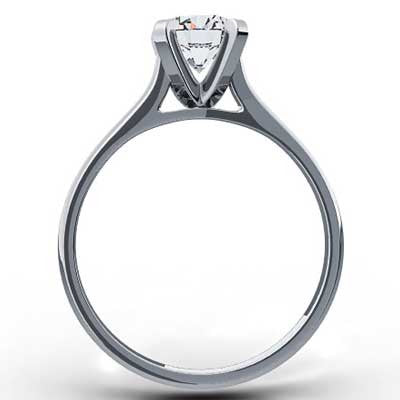 Slim Band Engagement Setting 14k White Gold