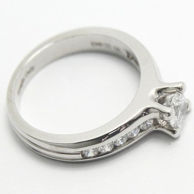 Solid Channel Set Designed Engagement Ring 14k White Gold E93440