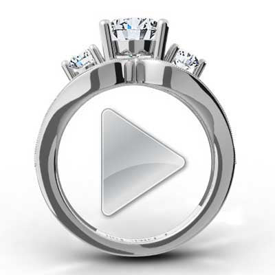 Split Band Designer Setting 14k White Gold