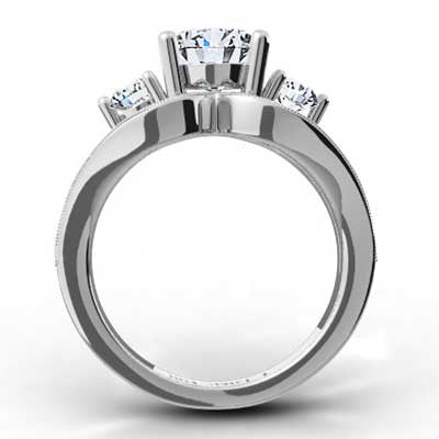 Split Band Designer Setting 14k White Gold